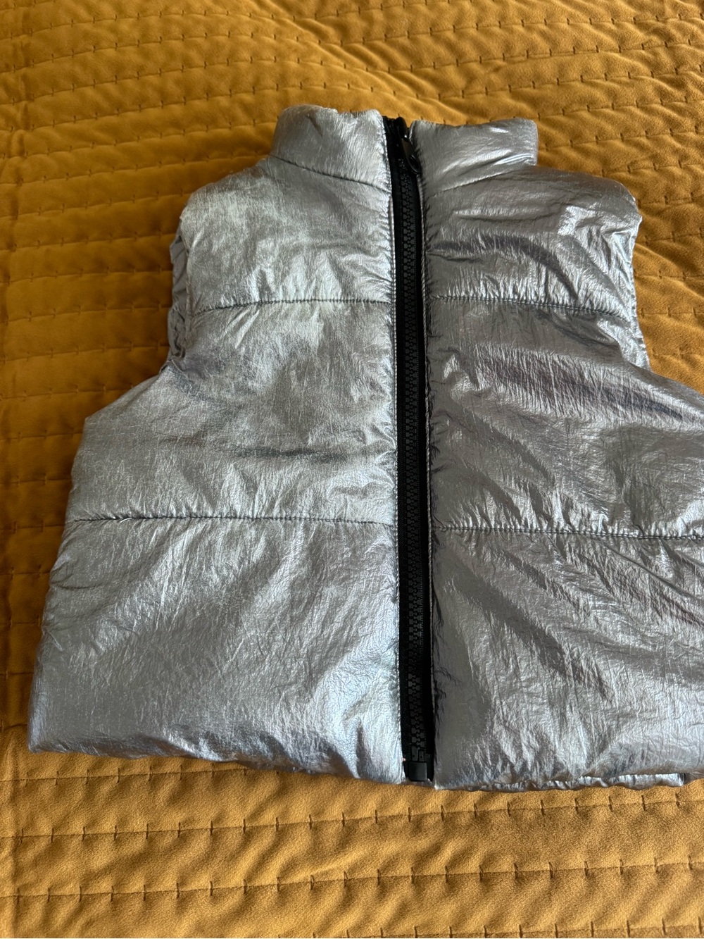 GB girls Silver Metallic Trim Puffer Jacket